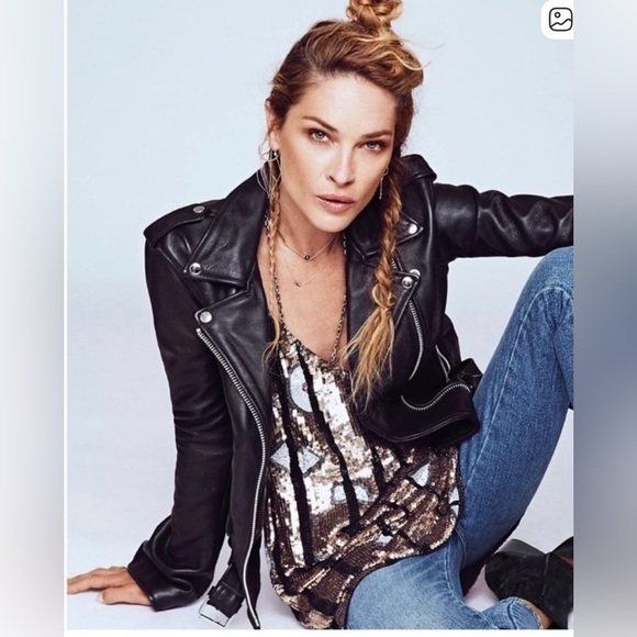 Lucky Brand Black Leather timeless jacket
